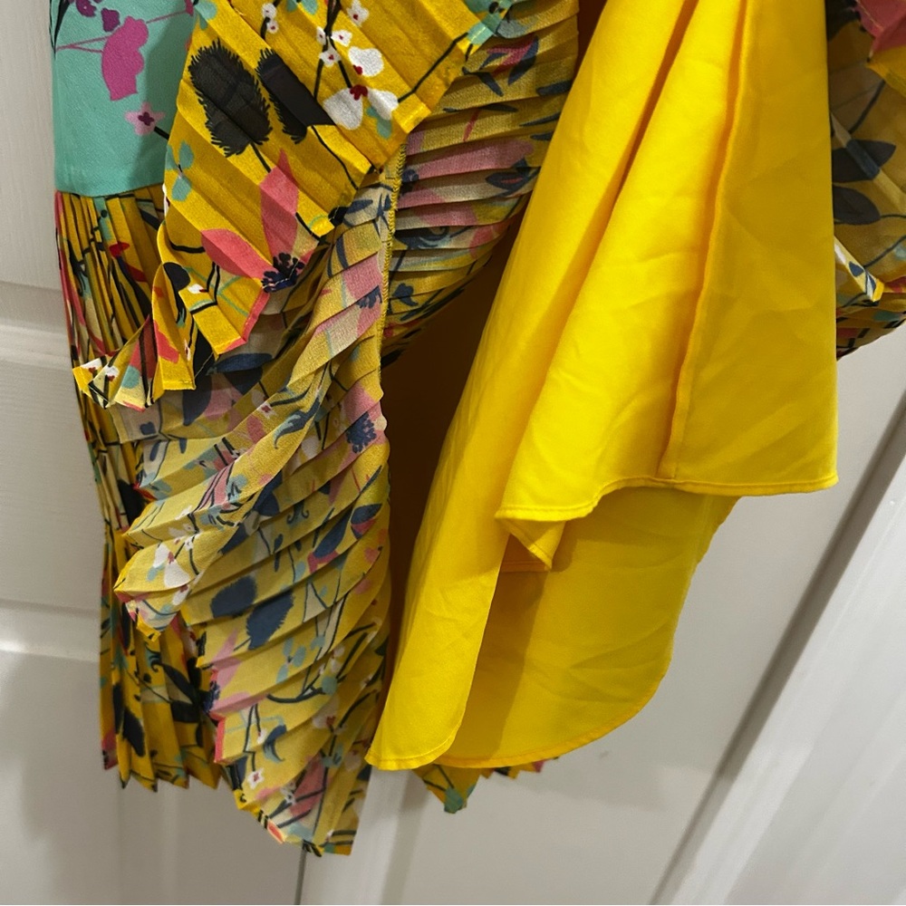 SALONI Amy Dress in Lemon Garden Fit and Flare Mini Dress US Size 10 - Picture 7 of 8